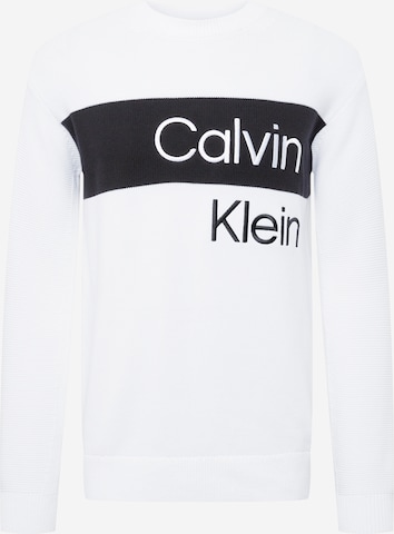 Calvin Klein Jeans Trui in Wit: voorkant