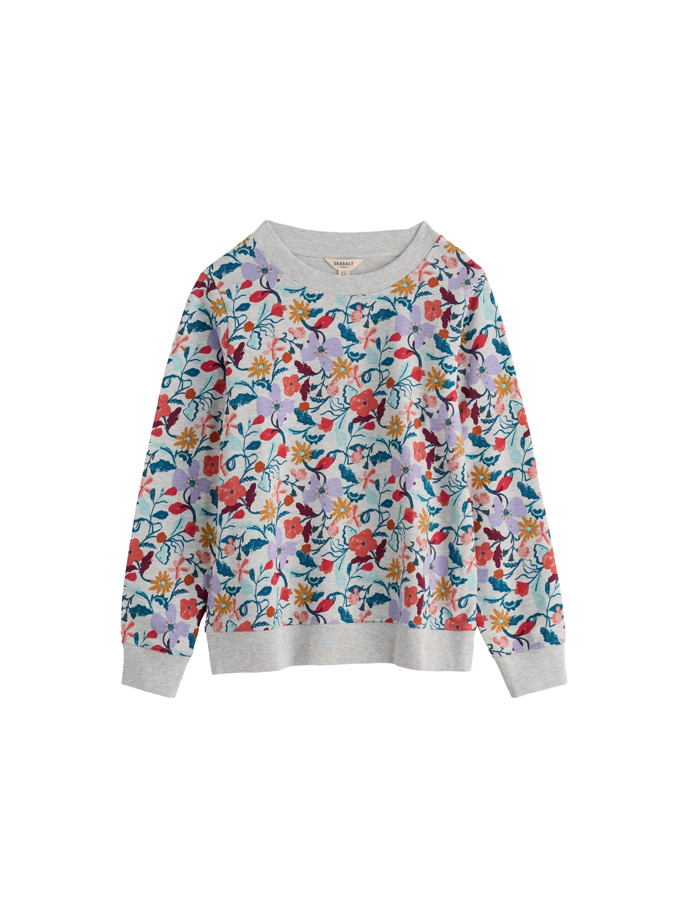 Seasalt Cornwall Sweatshirt 'Bright Wave' in Grijs: voorkant