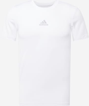 ADIDAS SPORTSWEAR Λειτουργικό μπλουζάκι 'Techfit Compression' σε λευκό: μπροστά