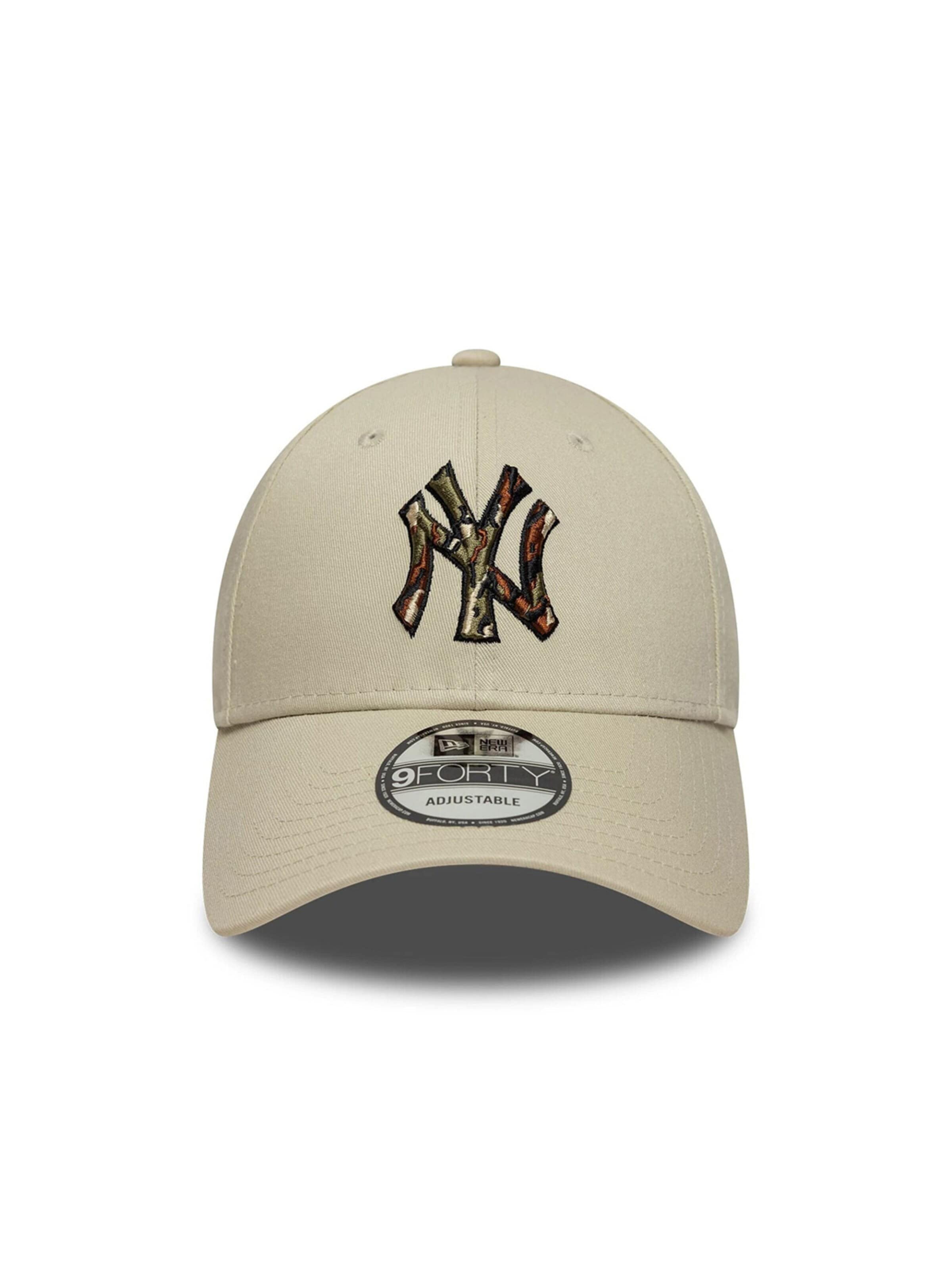 NEW ERA Sportovní kšiltovka '9FORTY New York Yankees MLB Outline' – béžová: přední strana