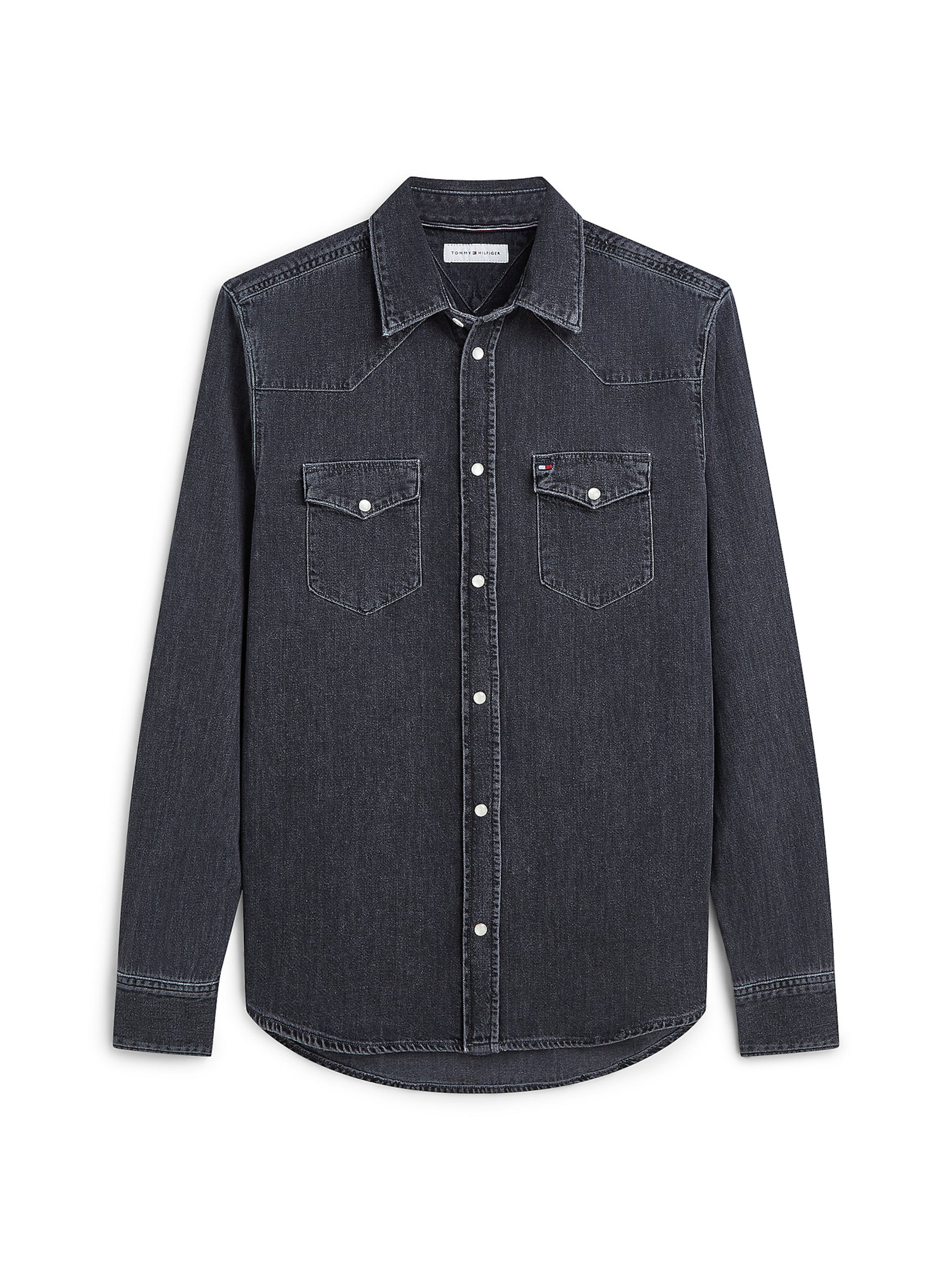 TOMMY HILFIGER Regular fit Overhemd 'Western' in Zwart: voorkant