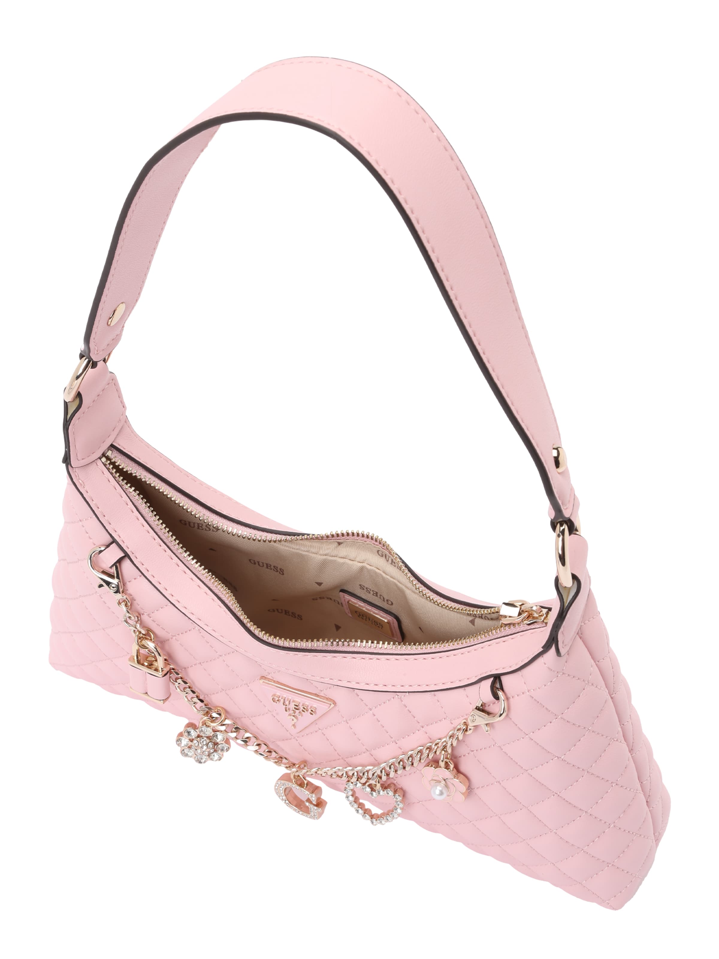 Sac bandoulière 'EVERLEE TOP ZIP SHOULDER BAG' GUESS en rose