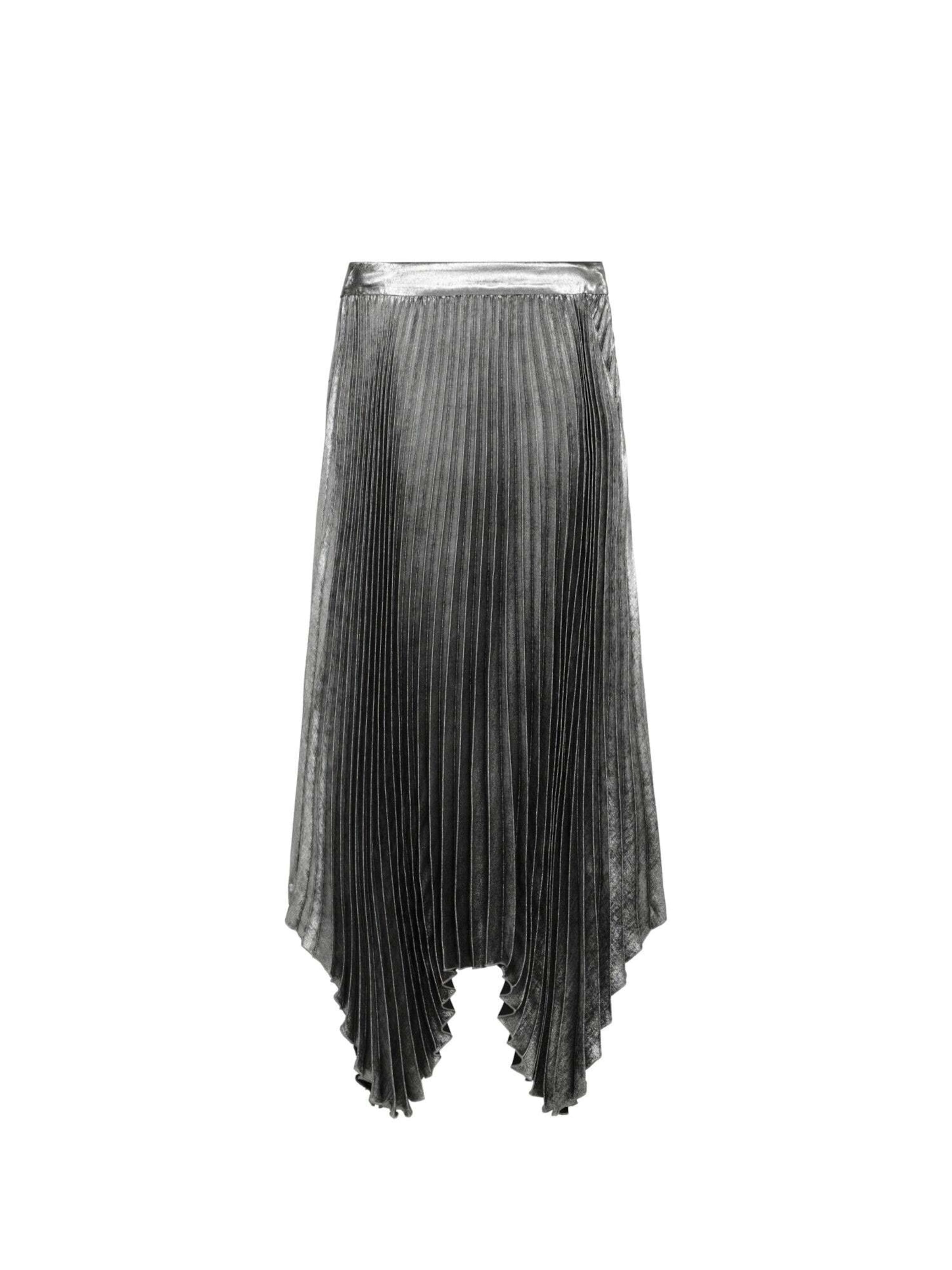 Scalpers Sclurexpleated Skirt ' ' in Silber: Vorderseite