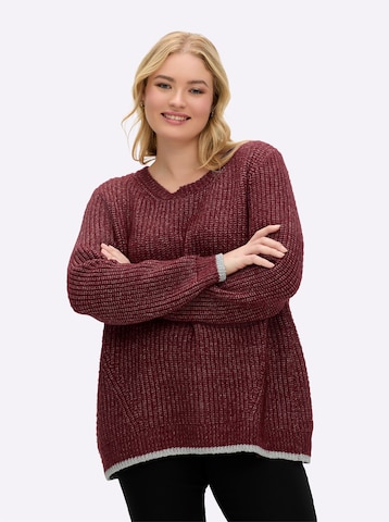 Pullover di SHEEGO in rosso: frontale