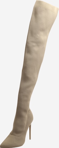 Public Desire Over the Knee Boots 'ARIAME' in Brown: front