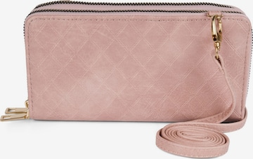 styleBREAKER Crossbody bag '2 in 1 Umhängetasche - Geldbörse Rauten' in Pink: front