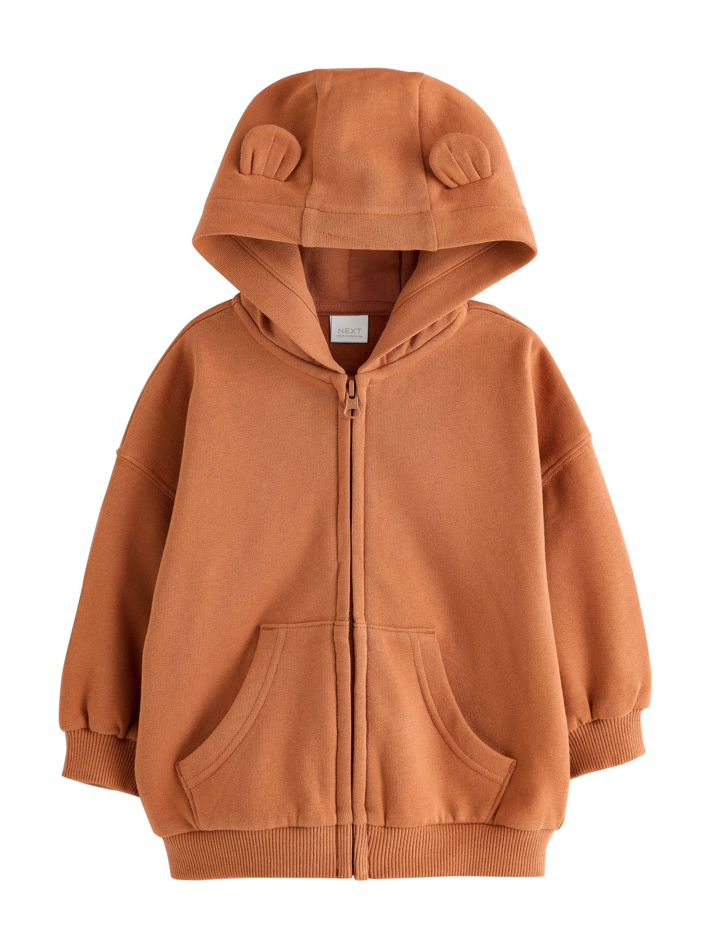 Next Sweatjacke in Braun: Vorderseite