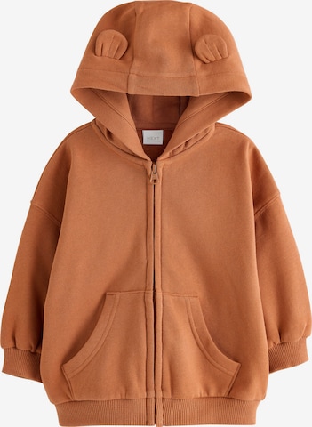 Next Sweatjacke in Braun: Vorderseite