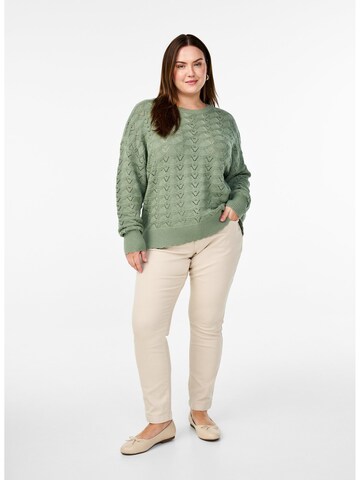Zizzi Pullover 'CAEMMI' in Grün
