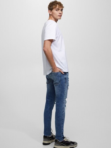 Skinny Jeans de la Pull&Bear pe albastru