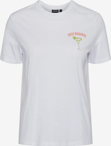 T-shirt 'KILANA' PIECES en blanc : devant