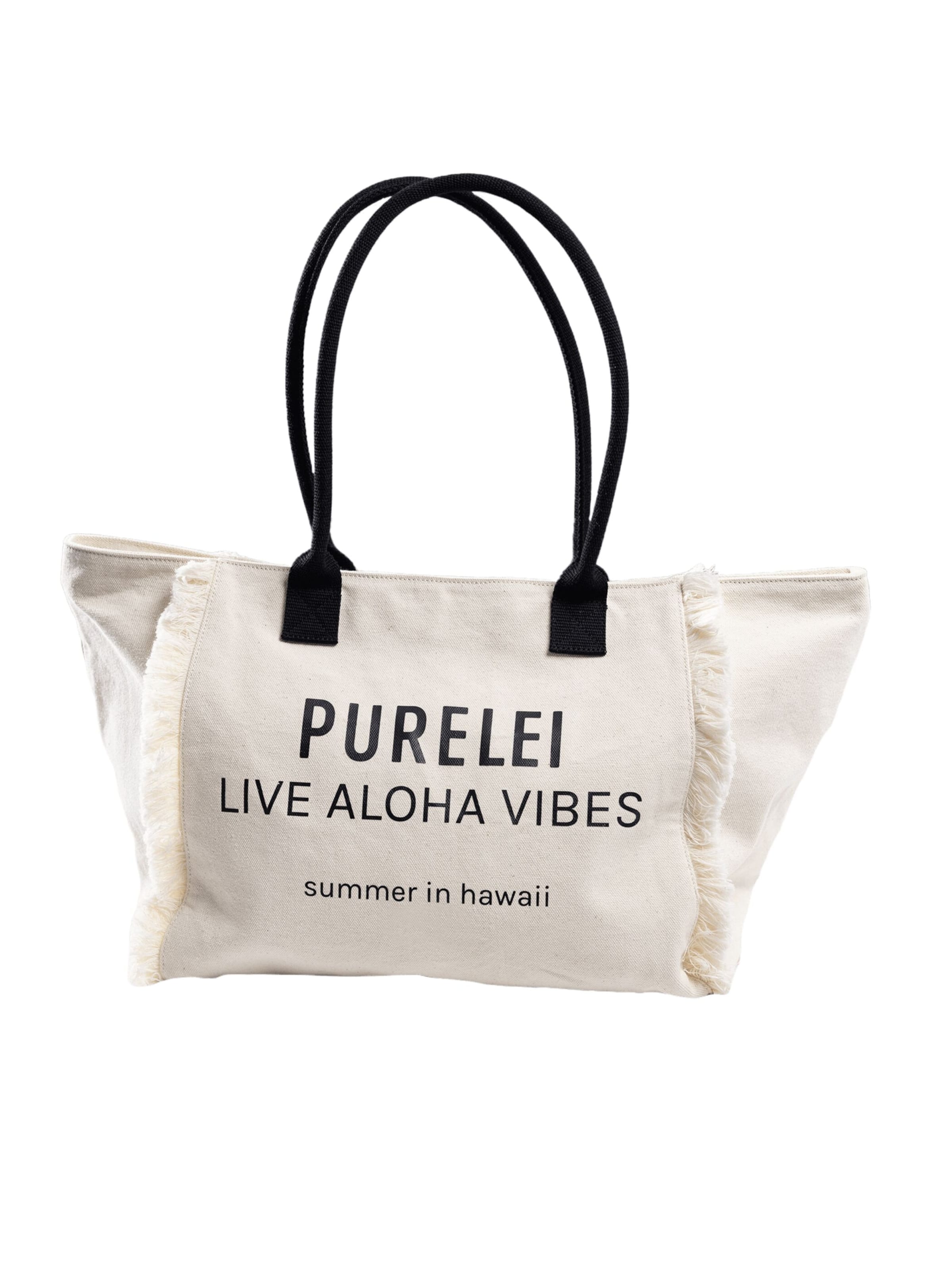 Sac de plage 'Live Aloha Vibes' PURELEI en beige : devant