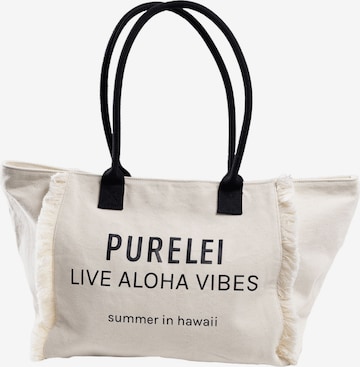 PURELEI Beach Bag 'Live Aloha Vibes' in Beige: front