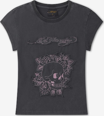 Ed Hardy Paita 'Blumen-Totenkopf' värissä harmaa: etupuoli