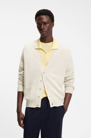 BOSS Strickjacke ' Nivo' in Weiß: Vorderseite