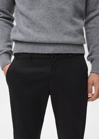 MANGO MAN Tapered Chino Pants 'Prato' in Black