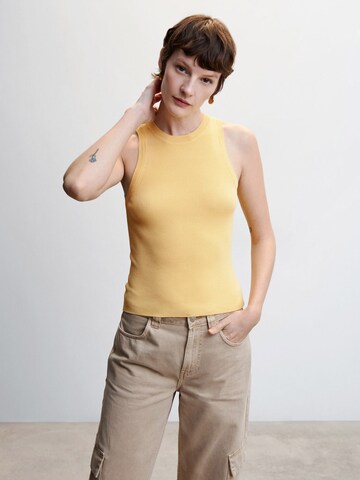 MANGO Knitted Top 'KARL' in Yellow: front