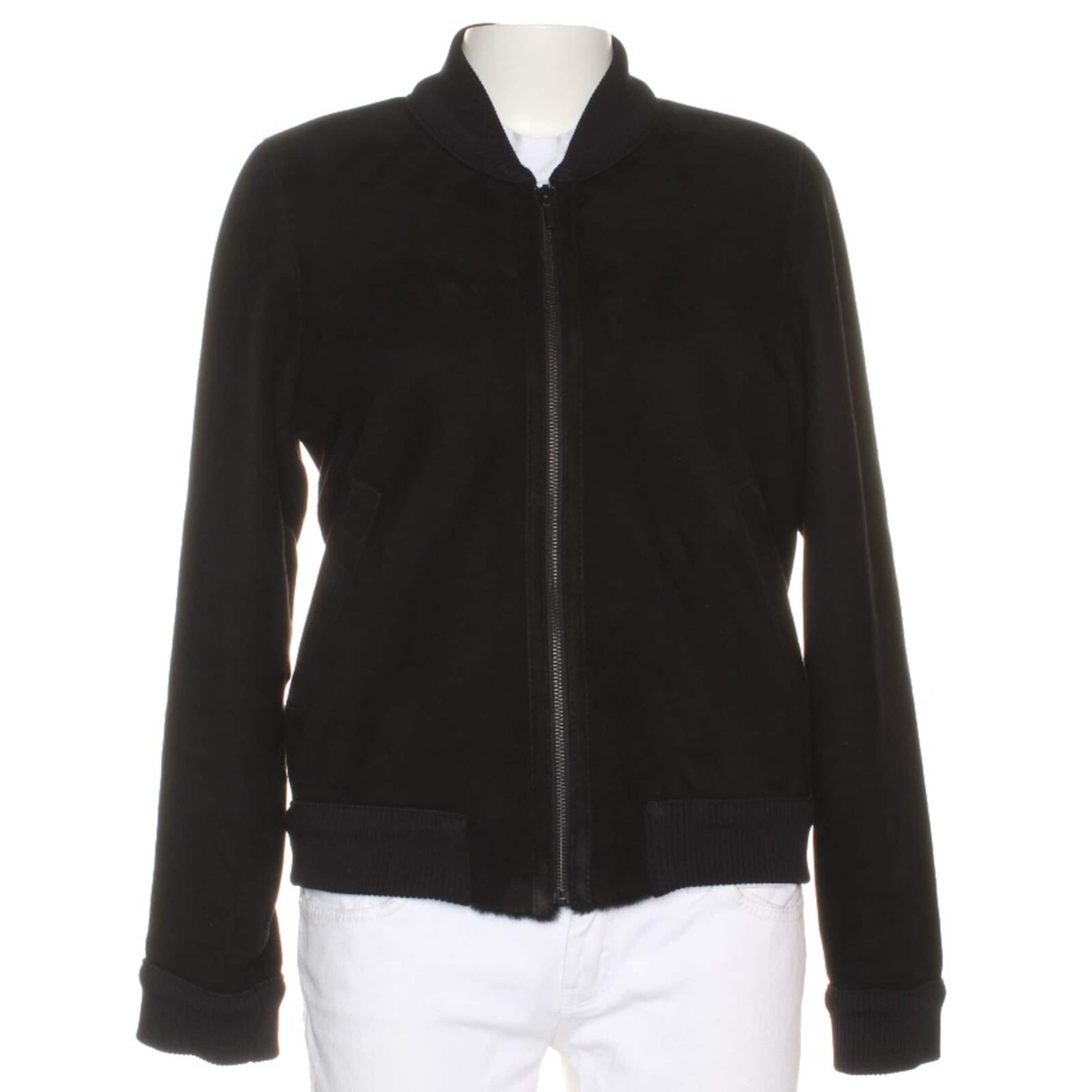 Unger Lederjacke / Ledermantel S in Schwarz: Vorderseite