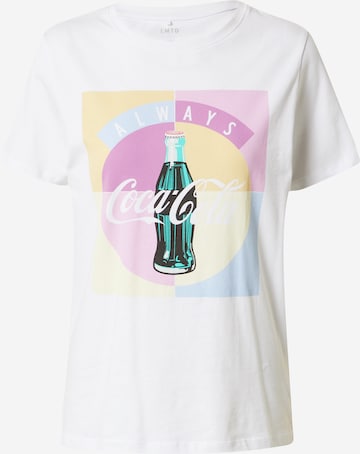 Tricou 'JANNE COCACOLA' de la LMTD pe alb: față