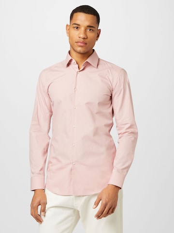 HUGO Red Slim fit Button Up Shirt 'Jenno' in Pink: front