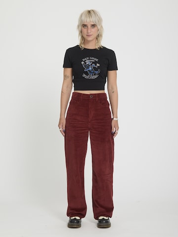Volcom Loosefit Broek 'Weellow II' in Rood: voorkant