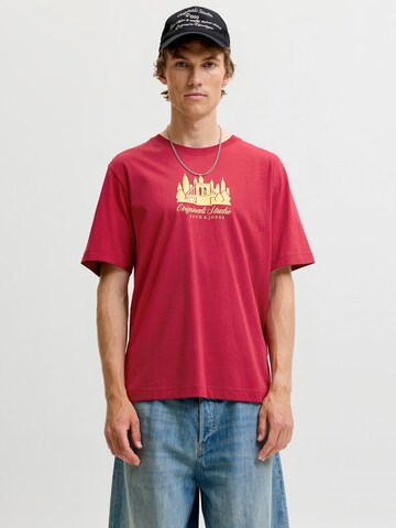 JACK & JONES - Camiseta 'JORNORREBRO SKYLINE' en rojo: frente
