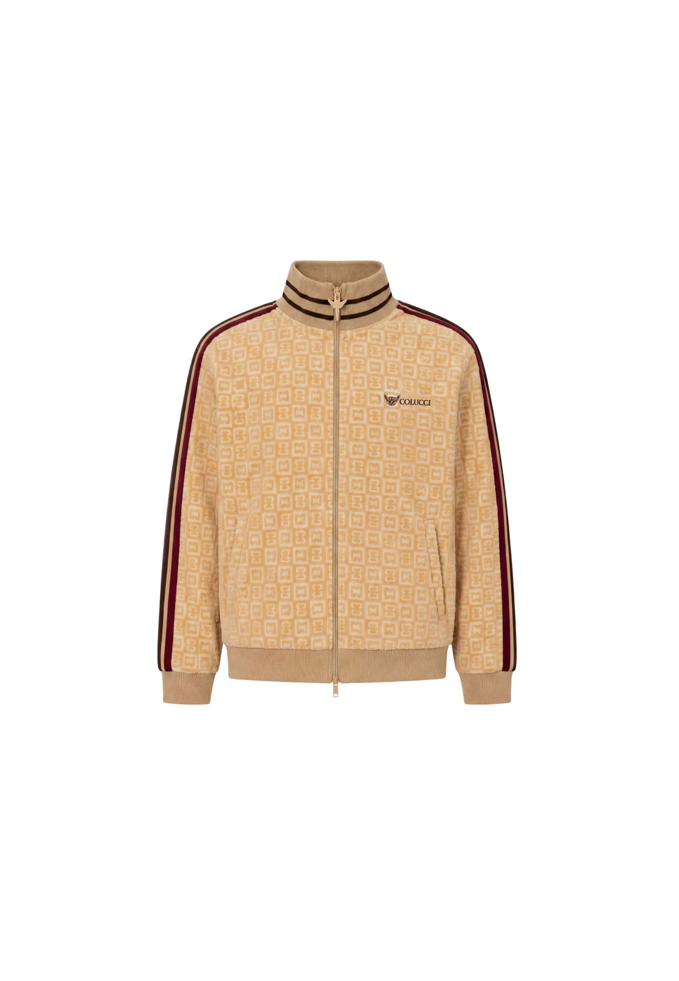 Veste de survêtement Colucci en beige : devant