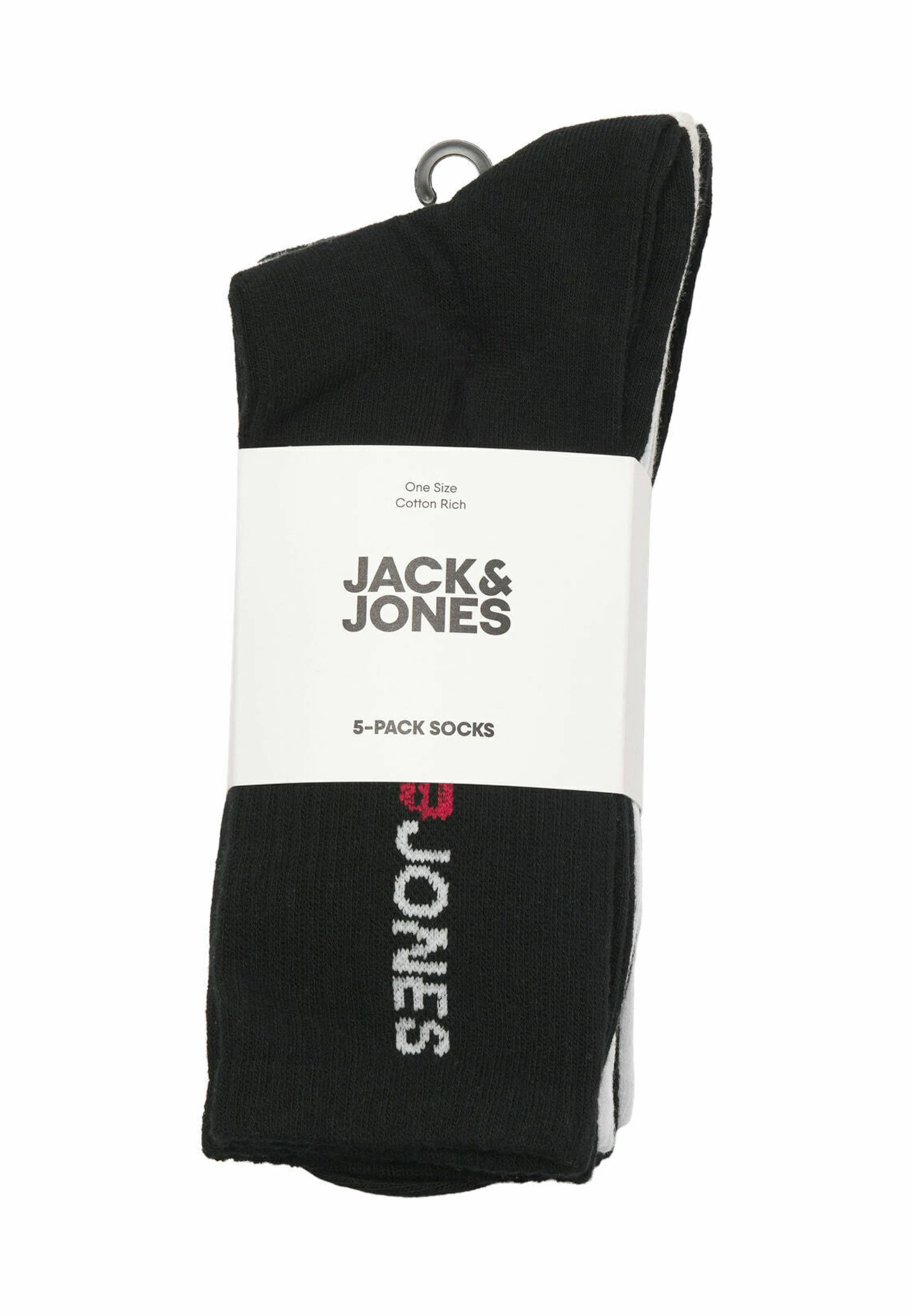 JACK & JONES Носки 'JACCORP OLD LOGO TENNIS SOCKS 5 PACK' в Черный