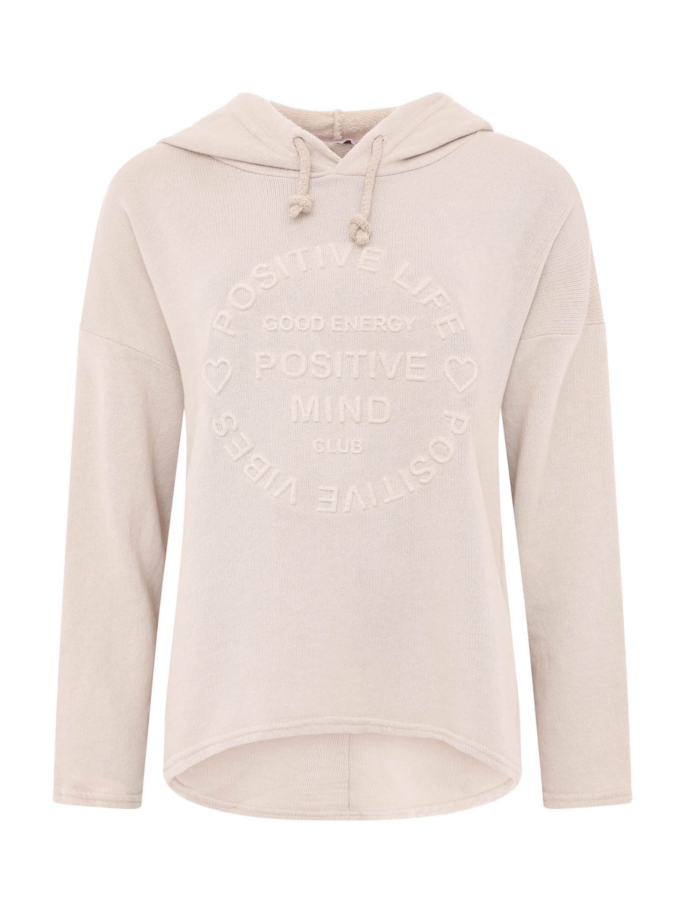 Zwillingsherz - Sudadera 'Positive Mind' en beige: frente