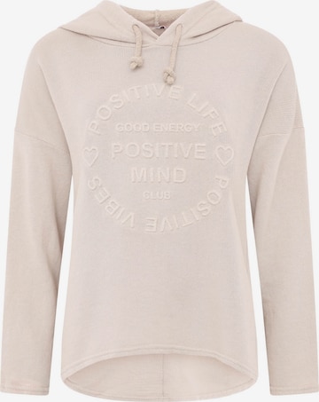 Felpa 'Positive Mind' di Zwillingsherz in beige: frontale