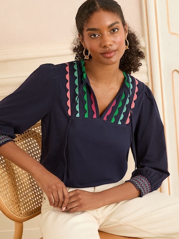 love & roses T-shirt i blå