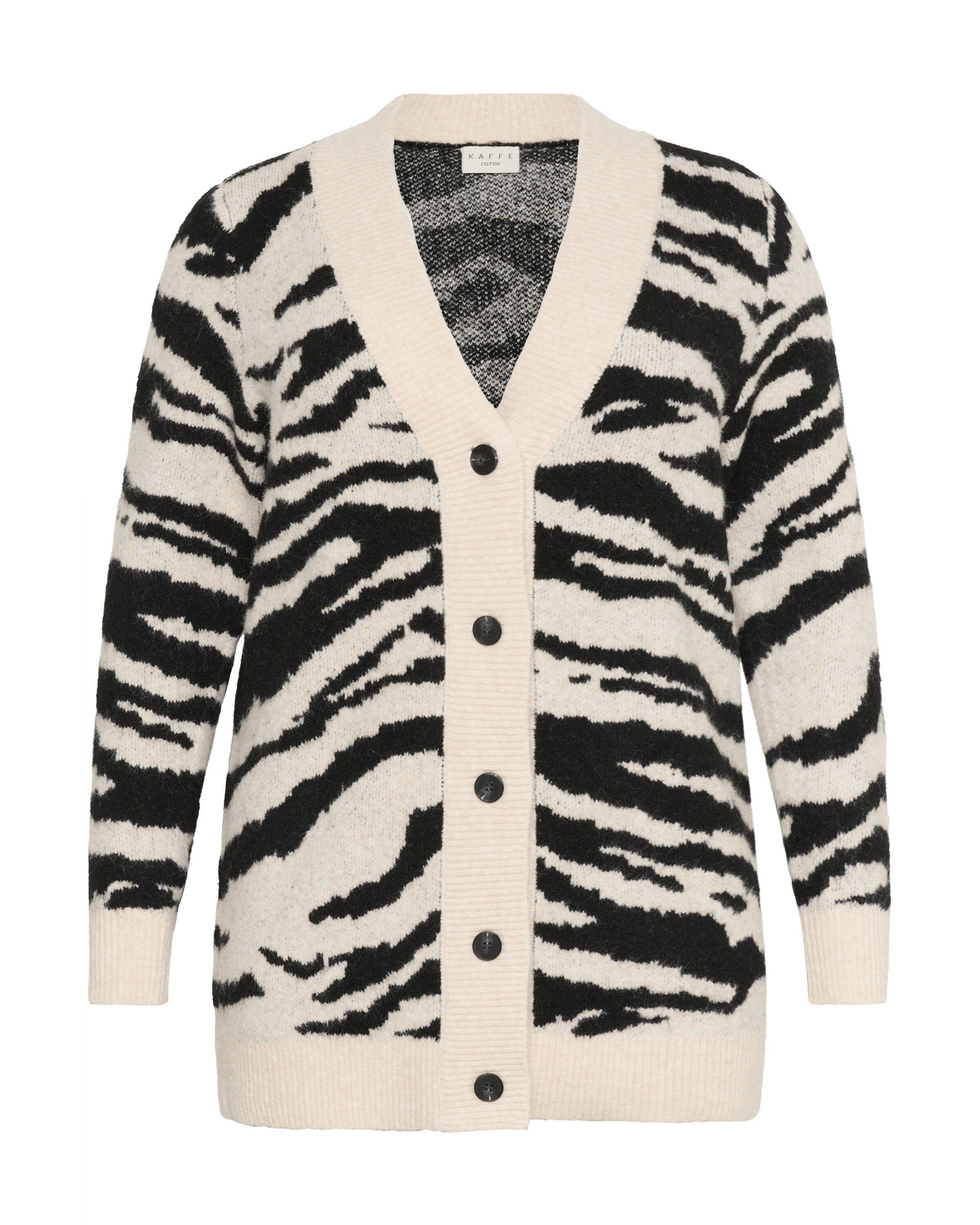 Cardigan 'Sandia' KAFFE CURVE en beige : devant