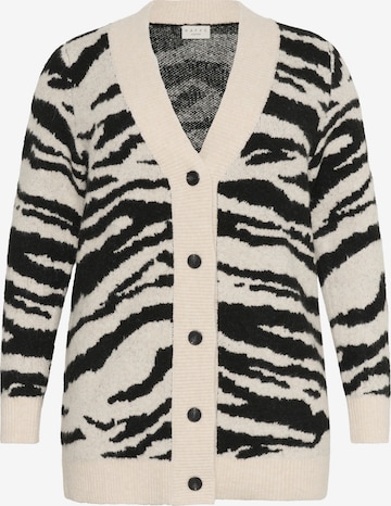 Cardigan 'Sandia' KAFFE CURVE en beige : devant