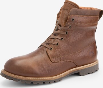 Travelin Lace-Up Boots 'Steinkjer' in Brown: front