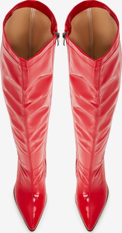 CESARE GASPARI Over the Knee Boots in Red