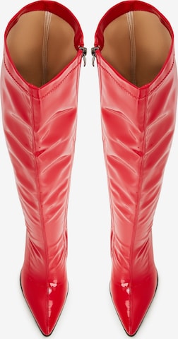 CESARE GASPARI Over the Knee Boots in Red