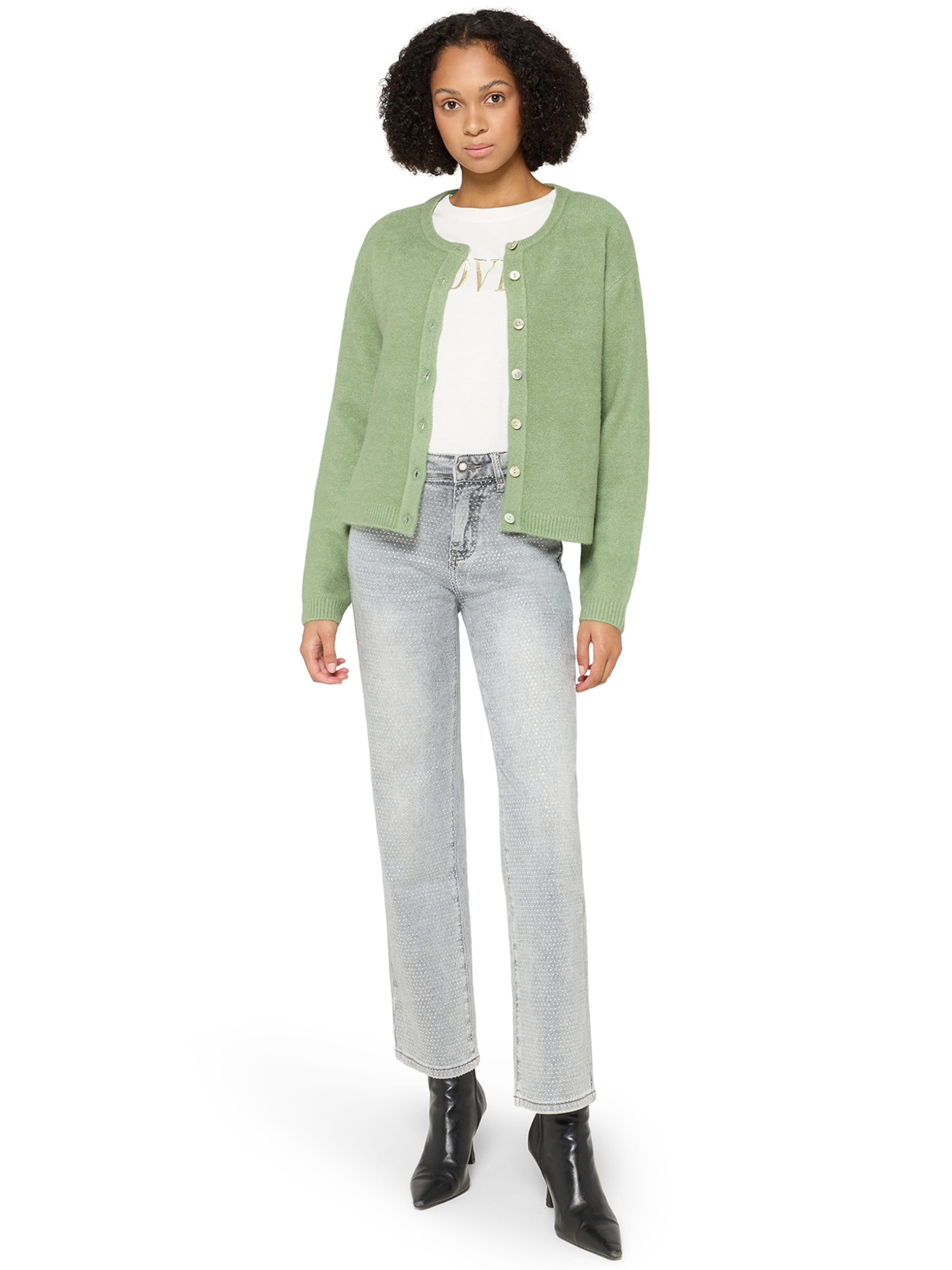 Cardigan Cartoon en vert