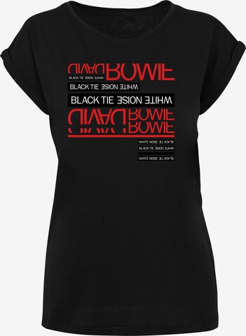 F4NT4STIC Shirt 'David Bowie Black Tie White Noise' in Schwarz: predná strana