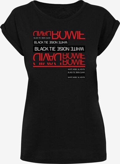F4NT4STIC Shirt 'David Bowie Black Tie White Noise' in rot / schwarz / weiß, Produktansicht