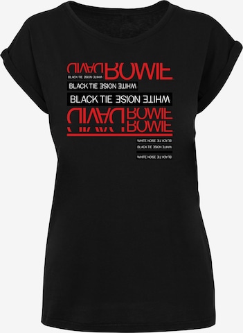 F4NT4STIC Shirt 'David Bowie Black Tie White Noise' in Black: front