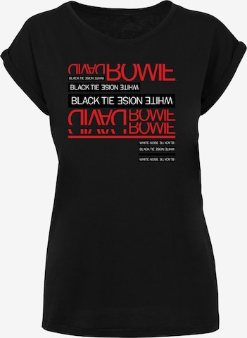 F4NT4STIC Shirt 'David Bowie Black Tie White Noise' in Schwarz: Vorderseite