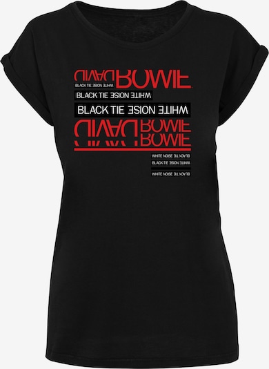 F4NT4STIC Shirt 'David Bowie Black Tie White Noise' in rot / schwarz / weiß, Produktansicht