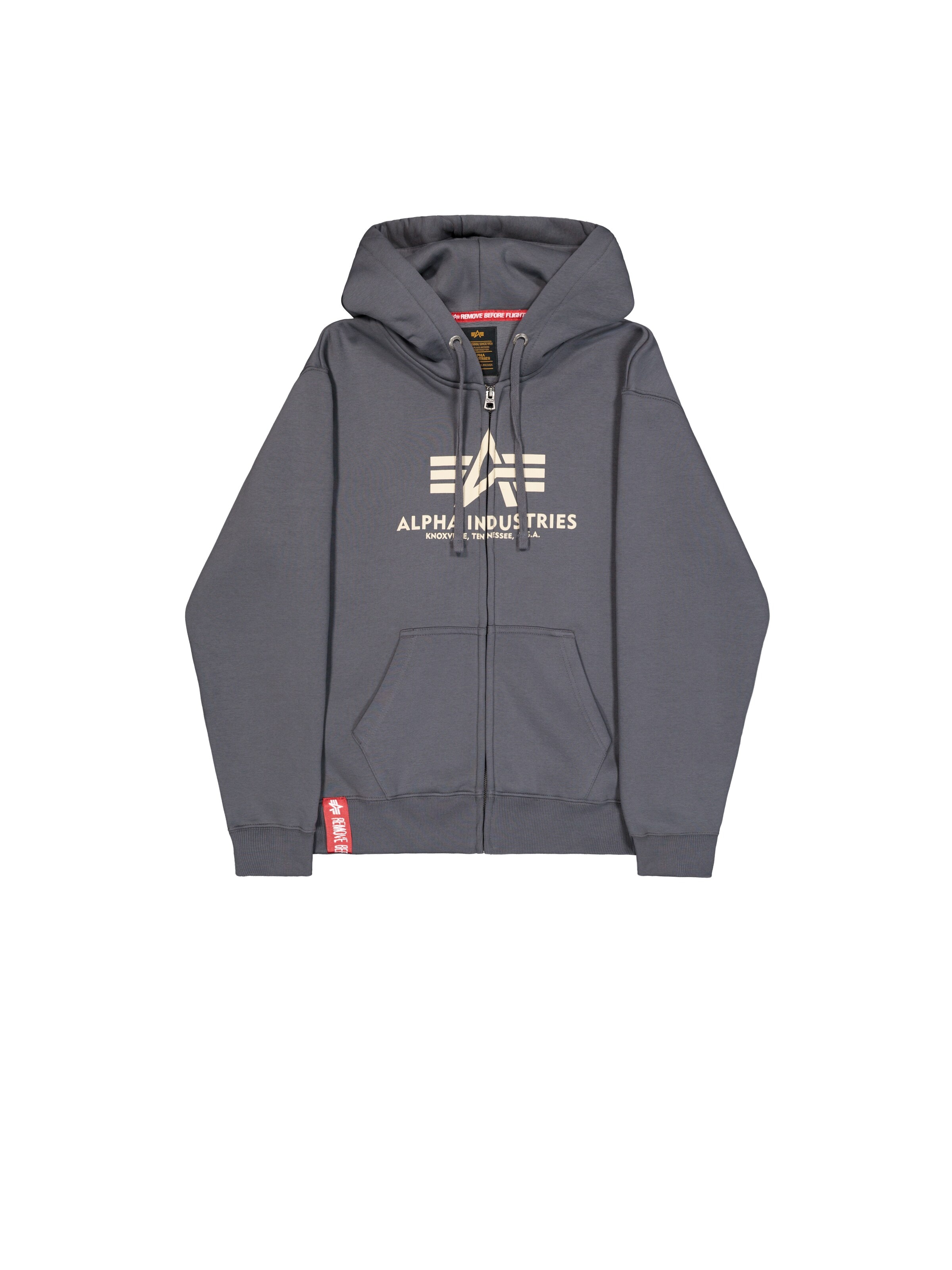 ALPHA INDUSTRIES Jopa na zadrgo 'Basic' | siva barva: sprednja stran