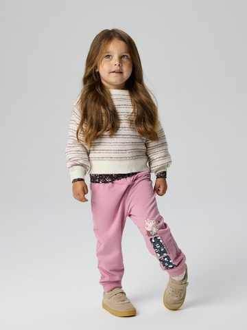 NAME IT - Tapered Pantalón 'Peppa Wutz' en rosa: frente