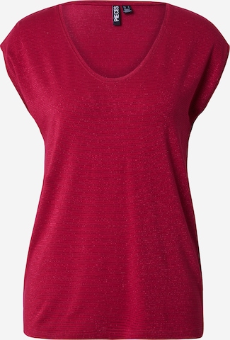 PIECES Shirt 'PCBillo' in Rood: voorkant