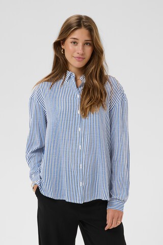 Cream Blouse 'Tiah' in Blue: front