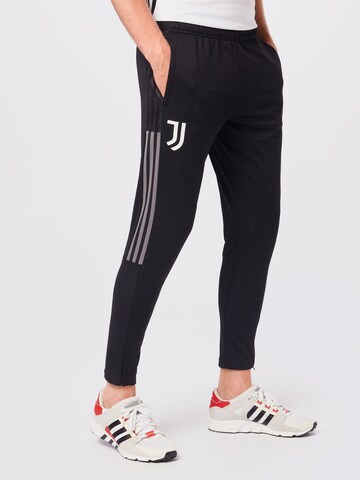 ADIDAS PERFORMANCE Slimfit Sportbroek 'Juventus Turin' in Zwart: voorkant