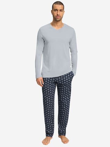 Hanro Pyjama lang ' Night & Day ' in Blauw: voorkant
