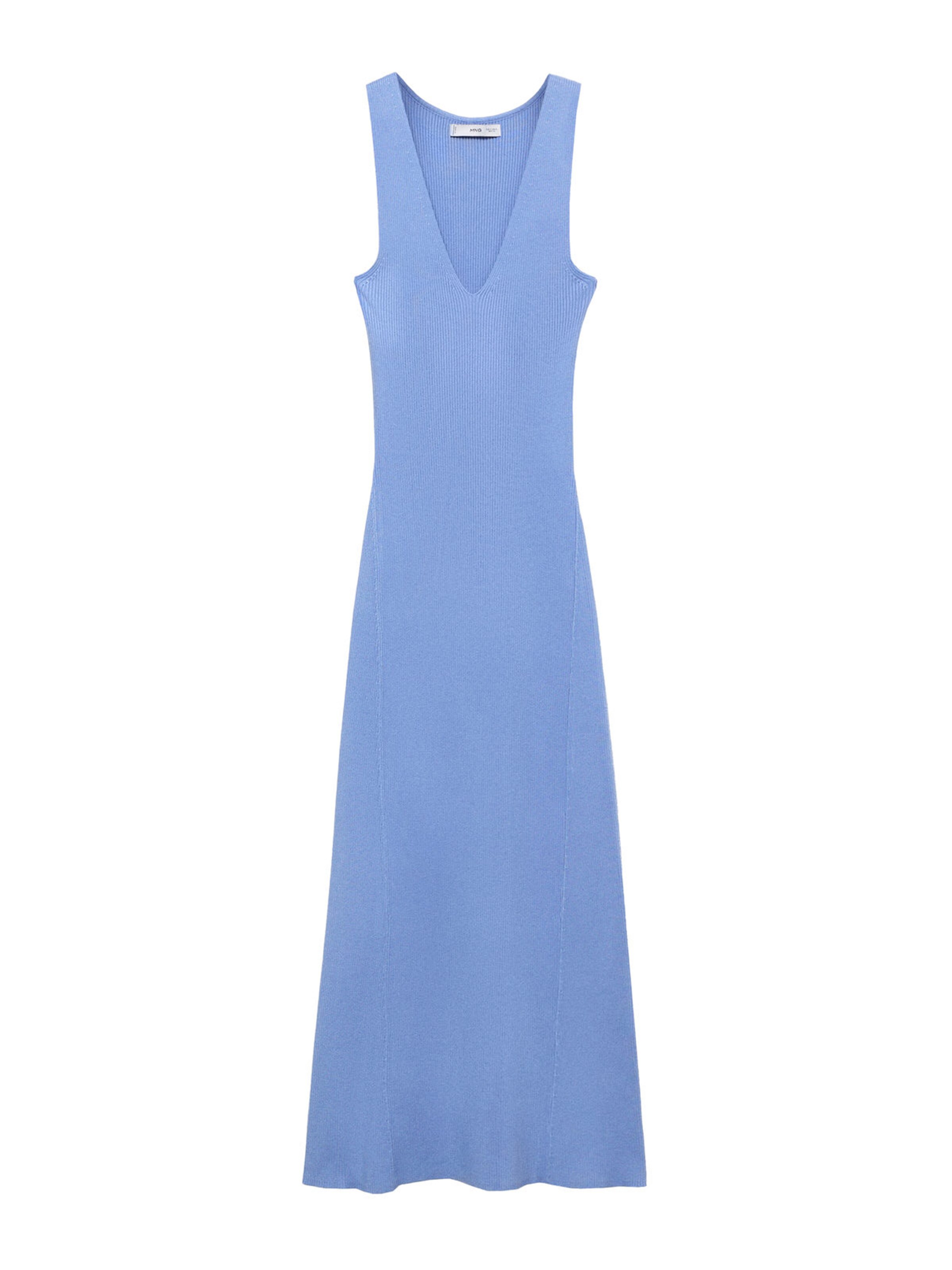 MANGO Плетена рокля 'Linda' в синьо: отпред