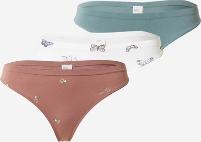 Gilly Hicks Tanga en azul pastel / marrón / amarillo claro / rosa claro / blanco, Vista del producto